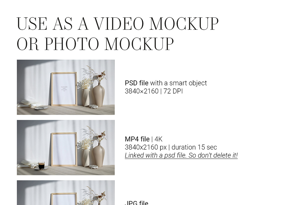 Video Photo Frame Mockup 3x4 MP4 vff, an Advertising Mockup by PawMockups (Photo 7 of 12)