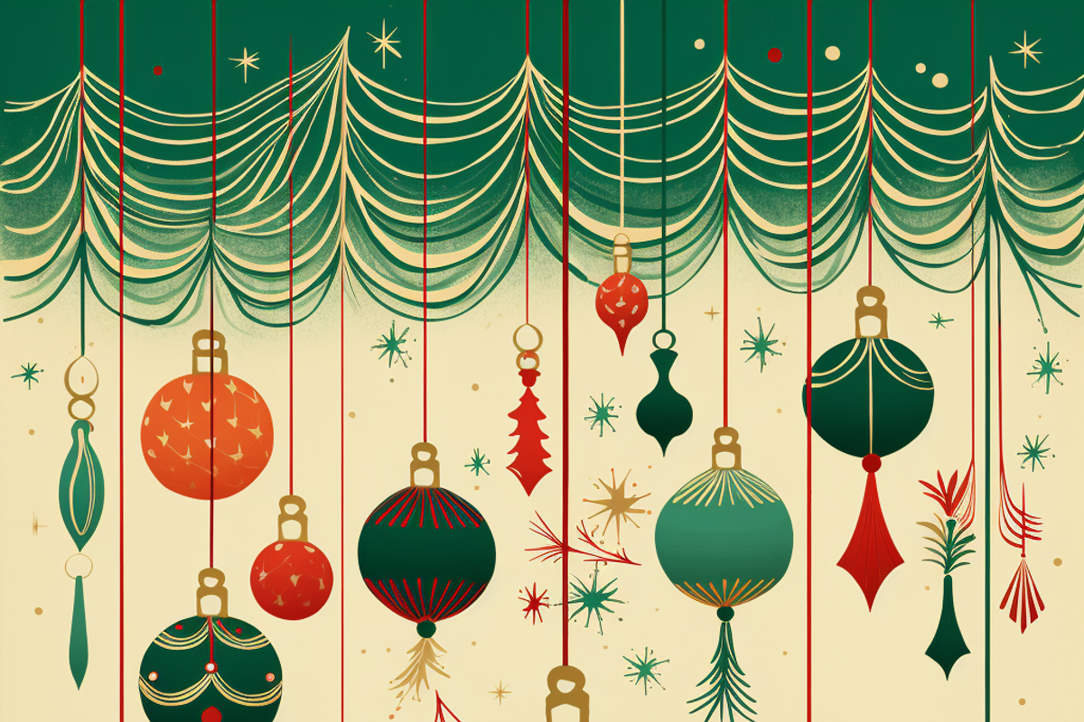 Vintage Christmas Card, a Background Graphic by Printable Treasure (Photo 5 of 5)