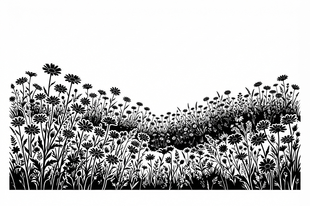 60 Daisy Flower Field Silhouette, a Seasonal Illustration by Amazin_art (Photo 20 of 35)