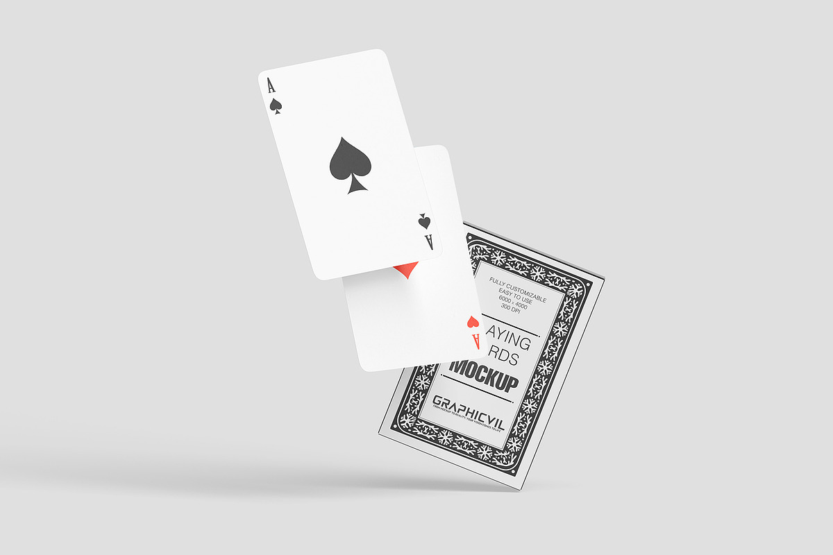 Playing card mockup Card game mockup, an Advertising Mockup by GraphicVil (Photo 6 of 9)