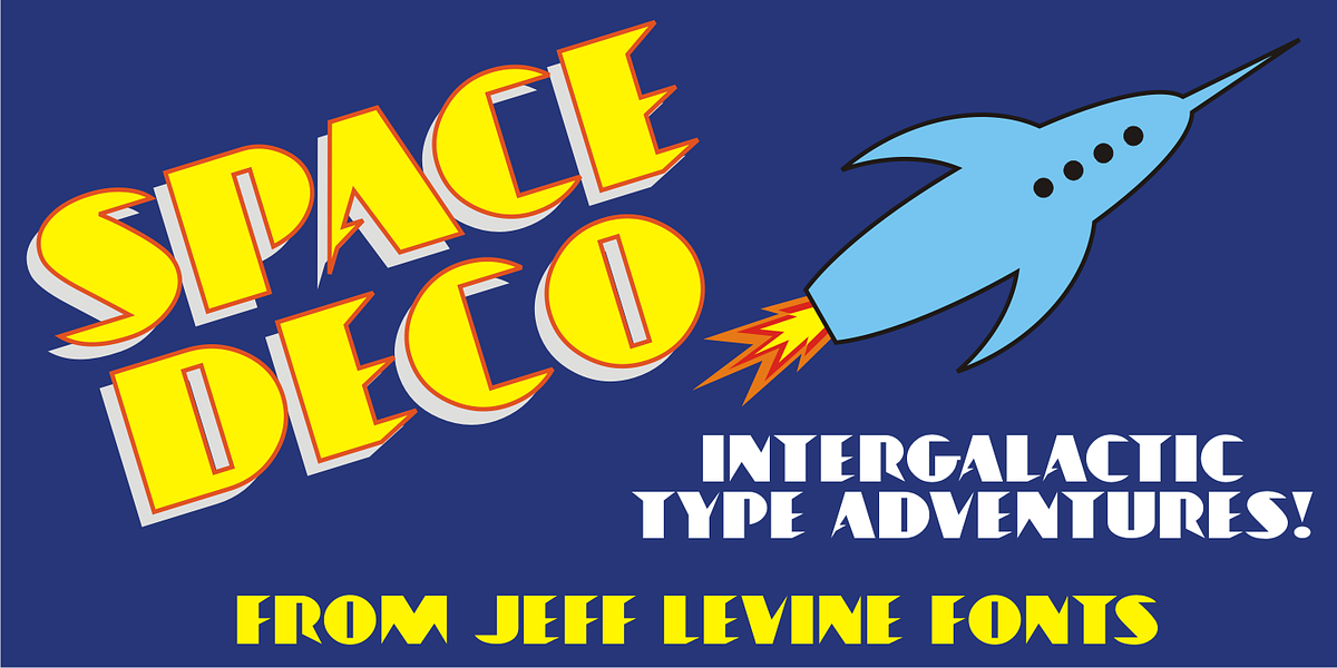 Space Deco JNL, a Sans Serif Font by Jeff Levine Fonts