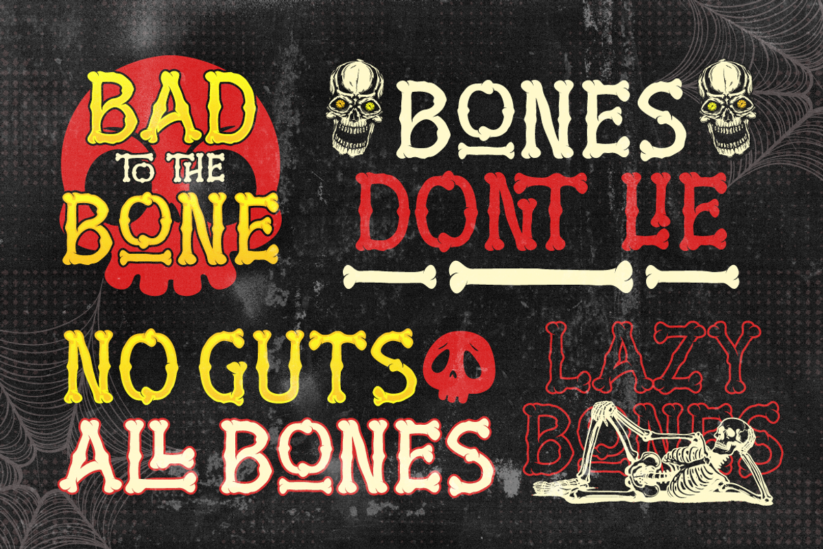 Gurl Bones - Spooky Bone Display, a Symbol Font by Artisan Themes (Photo 10 of 11)