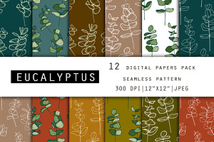 Eucalyptus Digital Paper Pack