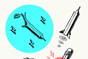 Pencil illustration set, an Illustration by RasterBird (Thumbnail 5 of 6)
