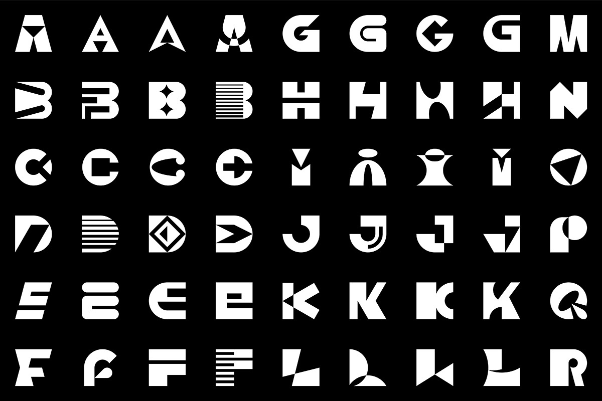 Abstract logos with letters, a Graphic by NataliiaVolyk (Photo 4 of 4)