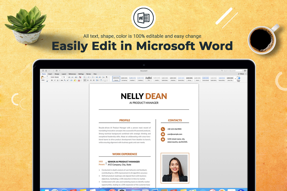 Minimalist Resume CV Template, a Stationery Template by ResumeInventor (Photo 5 of 8)