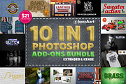 10 IN 1 Photoshop Add-Ons Bundle, an Action Add-On by designvillage (Thumbnail 1 of 11)