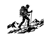 50 Hiking Silhouette Bundle, a Person Illustration by Amazin_art (Thumbnail 2 of 14)