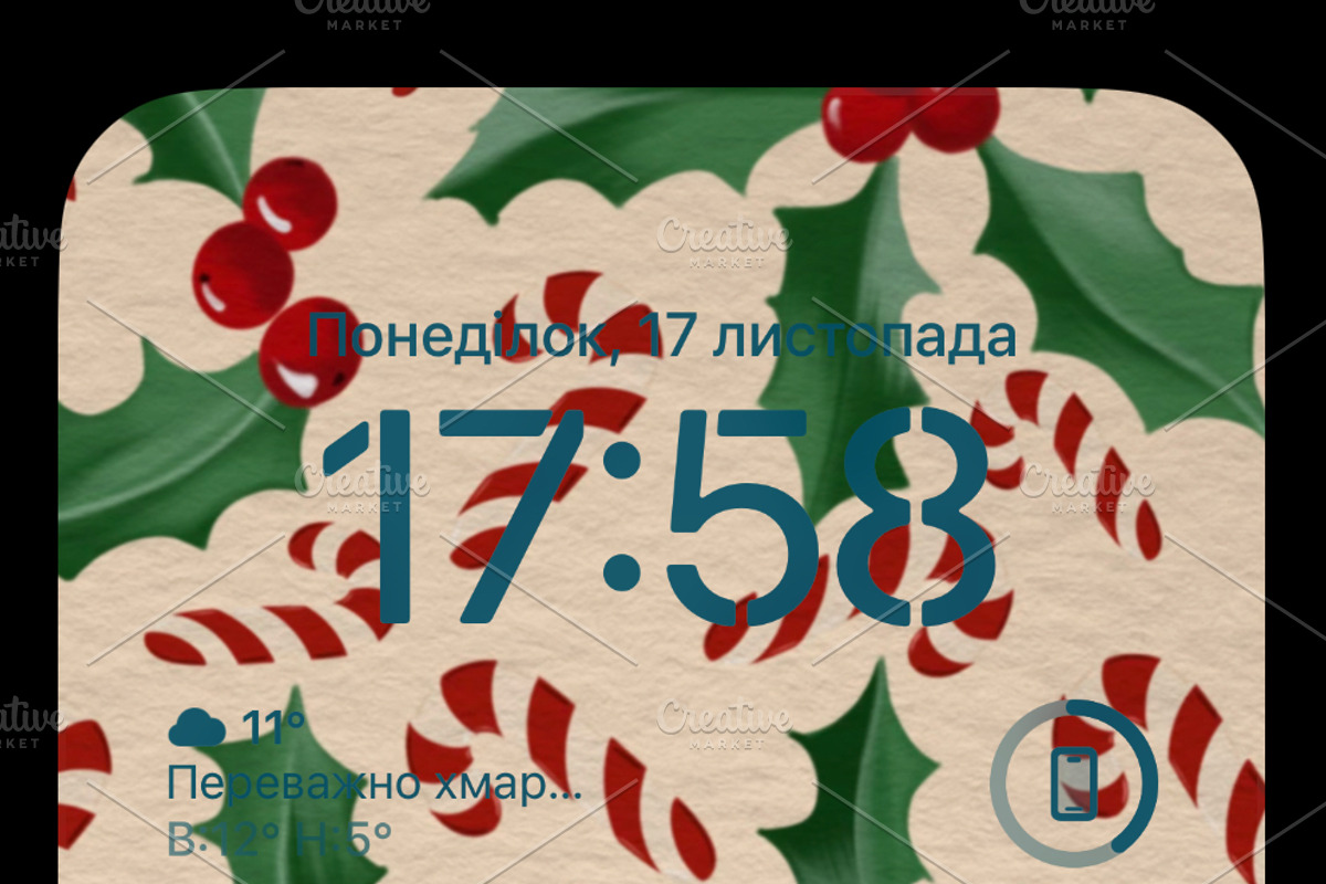 Christmas Digital Wallpaper, a Decorative Illustration by Oleksandra Illustrates (Photo 4 of 11)