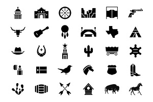 Old West Texas State Icons, a Solid Icon by Buqancreative