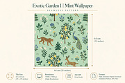 Exotic Garden I Mint Wallpaper, a Wallpaper Graphic by by creative paper (Thumbnail 3 of 15)