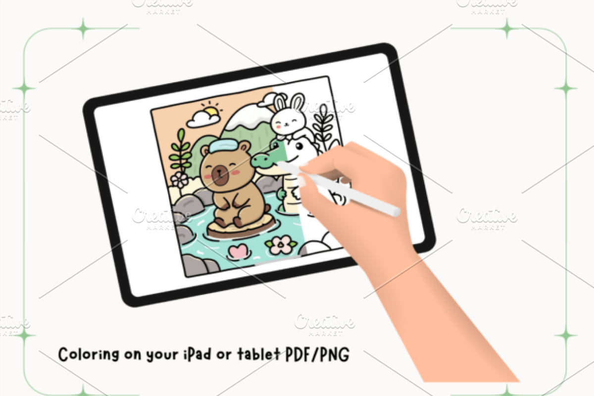 Capybara and Friends Coloring Pages, an Animal Illustration by Design Station (Photo 4 of 4)