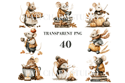 40 Autumn Mouse Clipart, an Animal Illustration by Pati Charm Studio (Thumbnail 4 of 9)