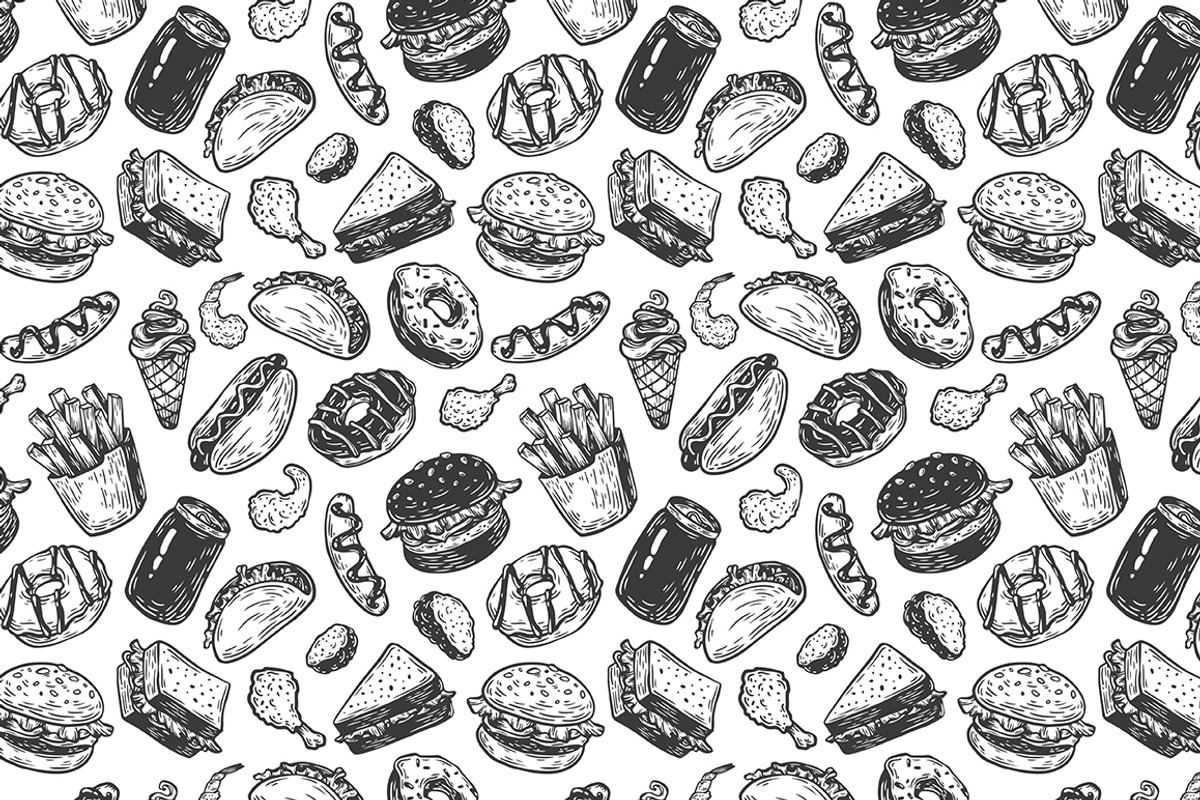 Fast Food. Vector Illustrations., a Food Illustration by Olga Olmix (Photo 5 of 7)