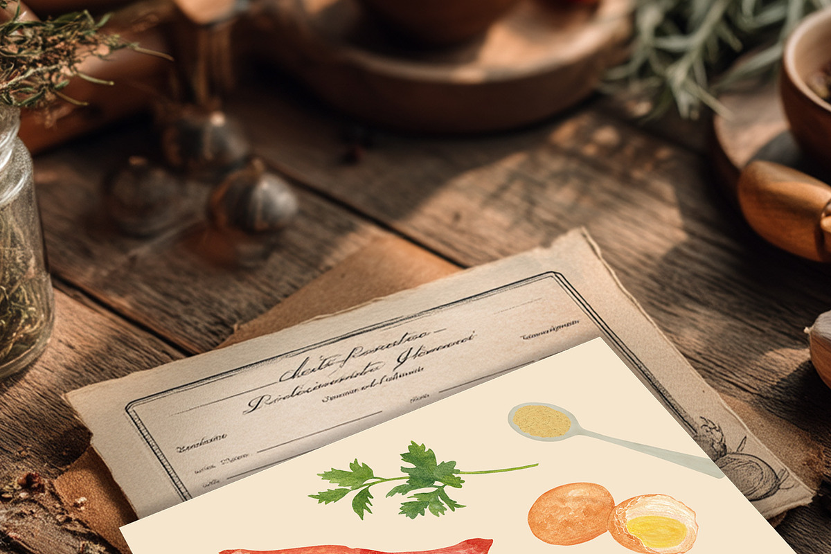 Rustic Italian Pizza Recipe Set, a Food Illustration by Sunshine Art (Photo 3 of 10)