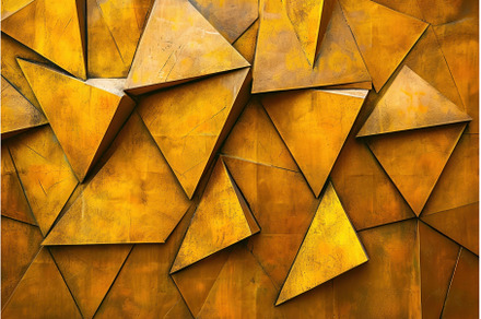 Geometric Abstract golden triangles, an Abstract Photo by Ylivdesign