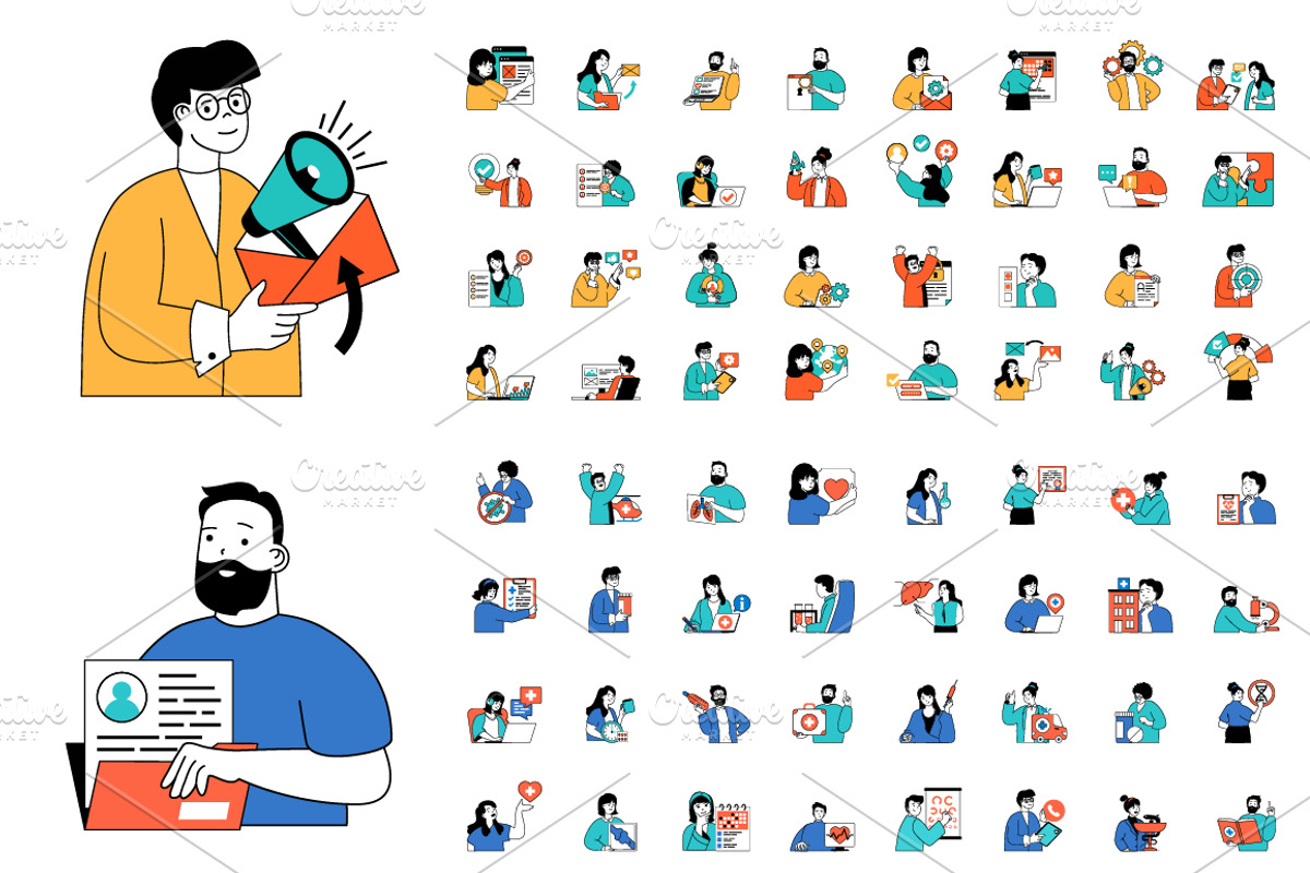 Bundle Flat Concept Illustrations, a Finance Illustration by alexdndz (Photo 9 of 16)