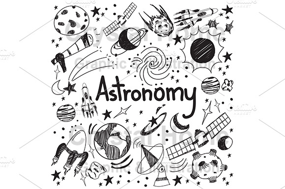 Astronomy Education Doodle Icon
