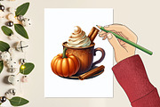 Watercolor Pumpkin Spice Clipart, a Graphic by designcity5 (Thumbnail 5 of 5)