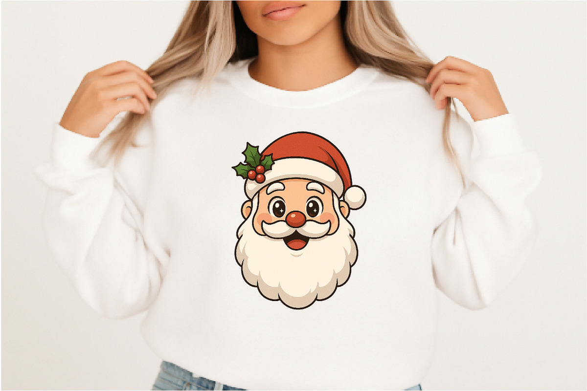Cute Cartoon Santa Claus Face PNG, an Illustration by DreamArtGraphic (Photo 2 of 5)