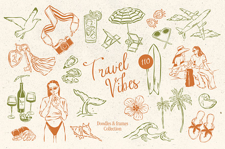 Travel Vibes Illustrations, an Object Graphic by DesignThatMatters