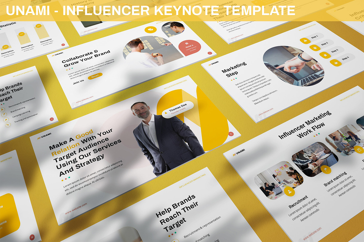 Unami - Influencer Keynote Template, a Presentation Template by SlideFactory (Photo 1 of 4)