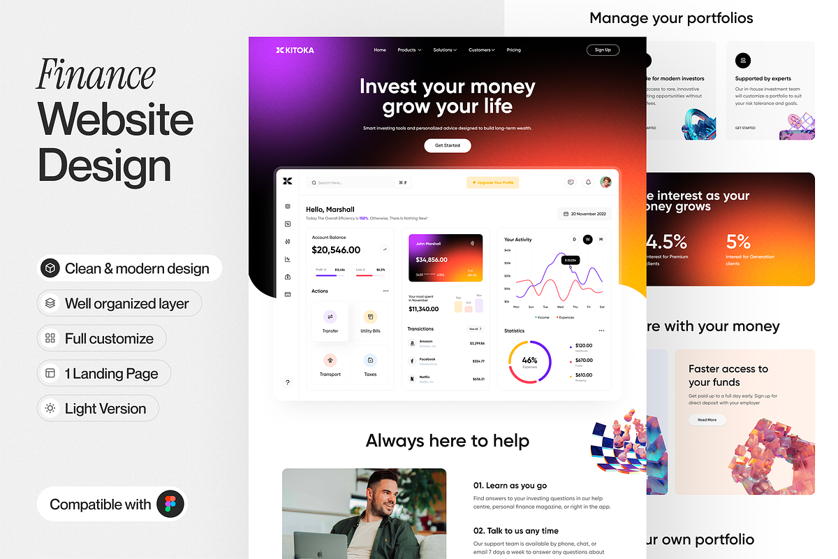 Finance Landing Page, a Templates & Theme by sajon.co