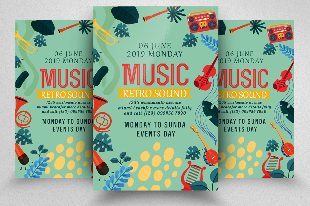 Musical Festival Flyer Template, a Flyer Template by Psd Templates (Photo 1 of 2)