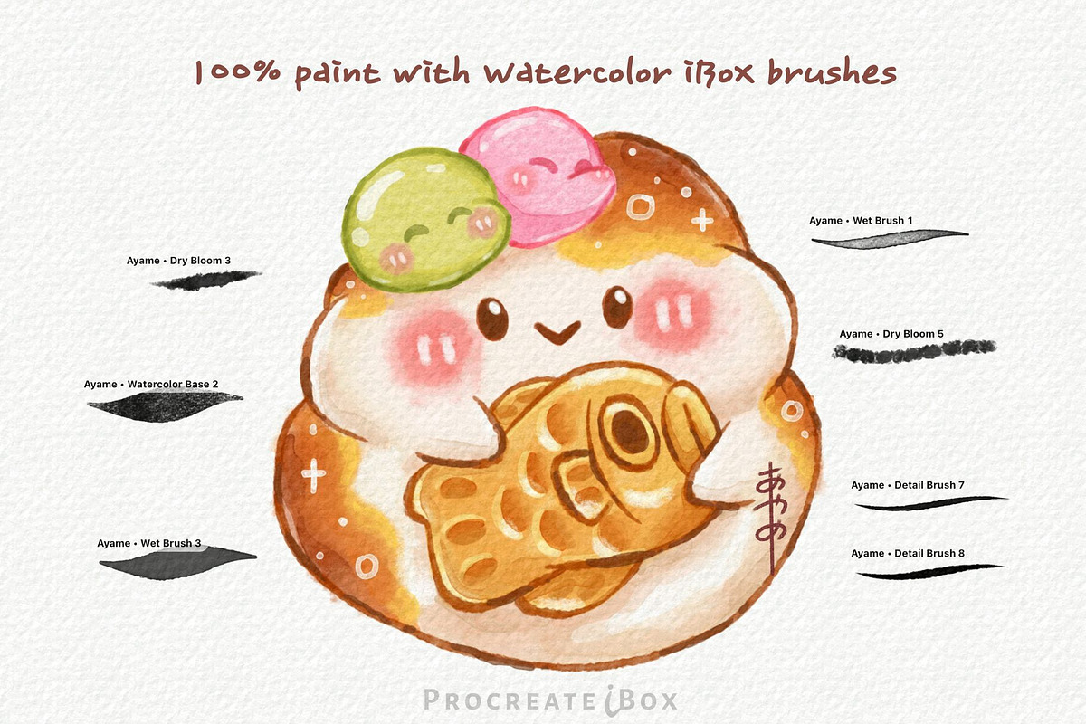 Procreate watercolor brush bundle, a Brush Add-On by ProcreateiBox (Photo 2 of 12)