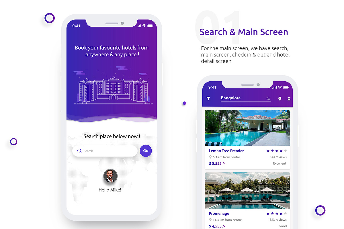 Complete UI Kit - Hotel Booking App, an App Template by Ragul Creates (Photo 2 of 6)