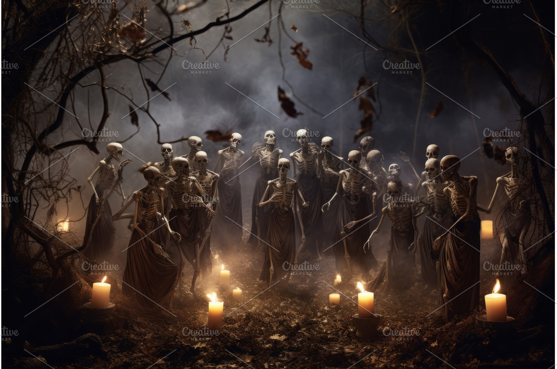 Desolate Skeletons cemetery risen, an Abstract Photo by Ylivdesign