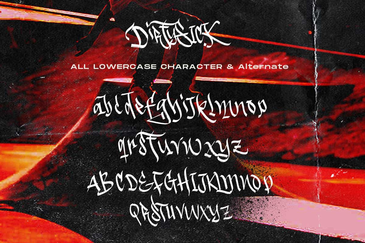 Dirtysick - Graffiti Font, a Blackletter Font by Dirtyline Studio (Photo 8 of 11)