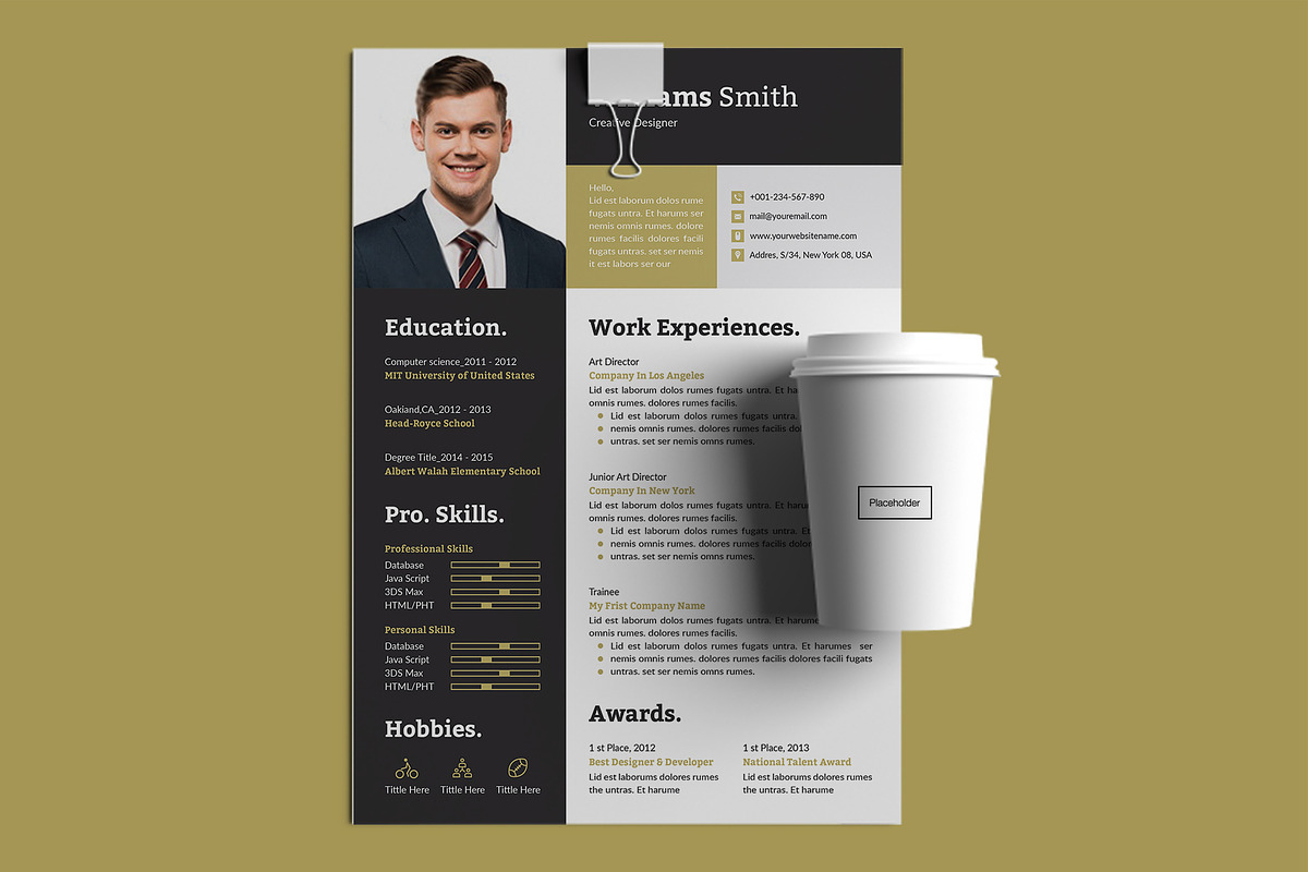 Resume/CV Template, a Resume Template by TheStyle-2 (Photo 4 of 4)