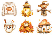 Kawaii Cozy Fall Autumn Clipart, a Seasonal Illustration by CitraGraphics (Thumbnail 2 of 7)
