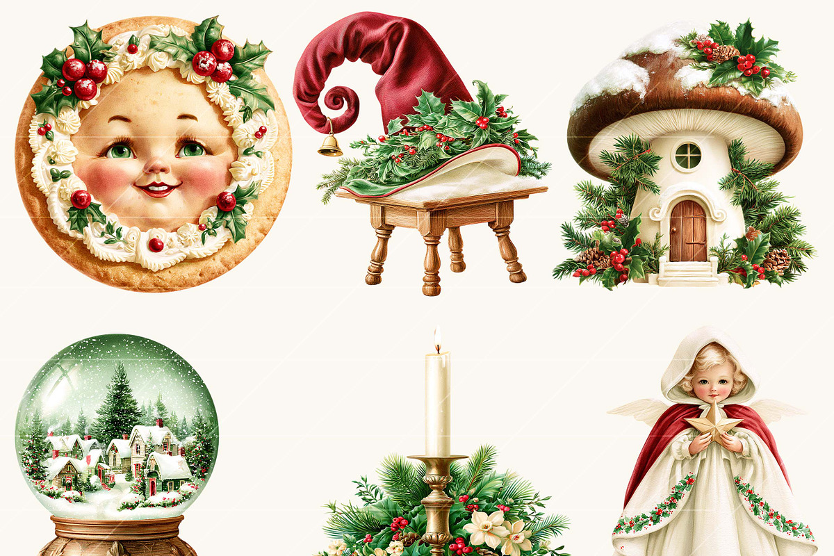 Christmas Elves Clipart Bundle, a Seasonal Illustration by BusyDaydesign (Photo 5 of 9)