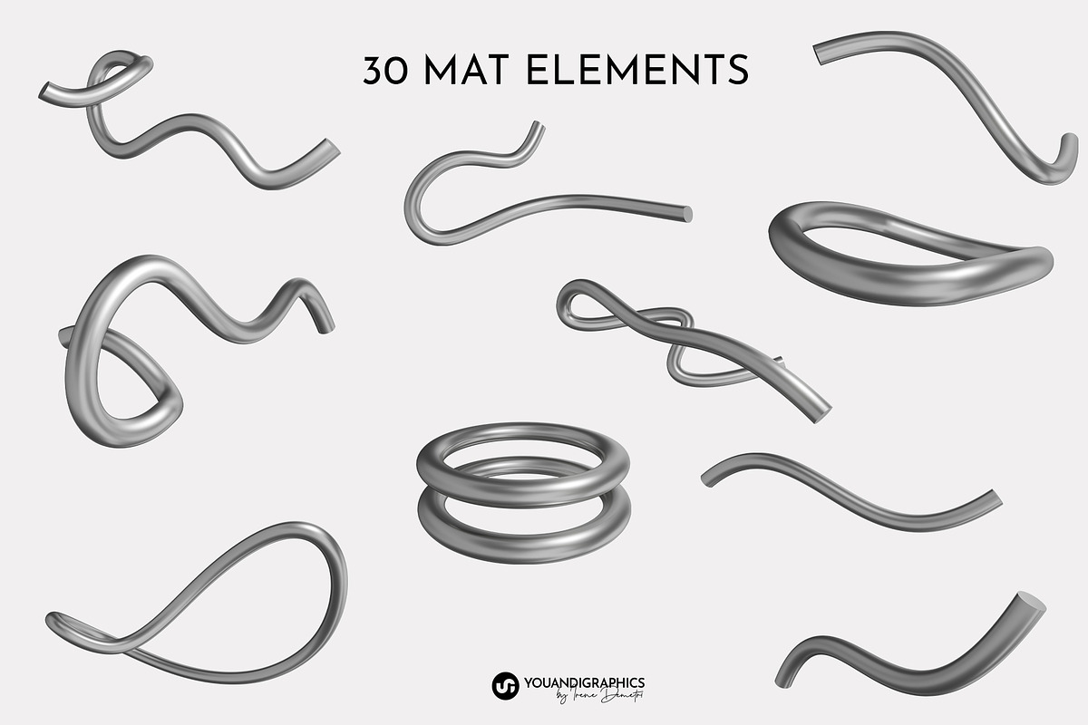 Chrome Y2K Abstract 3D Objects, an Object Graphic by Youandigraphics (Photo 12 of 15)