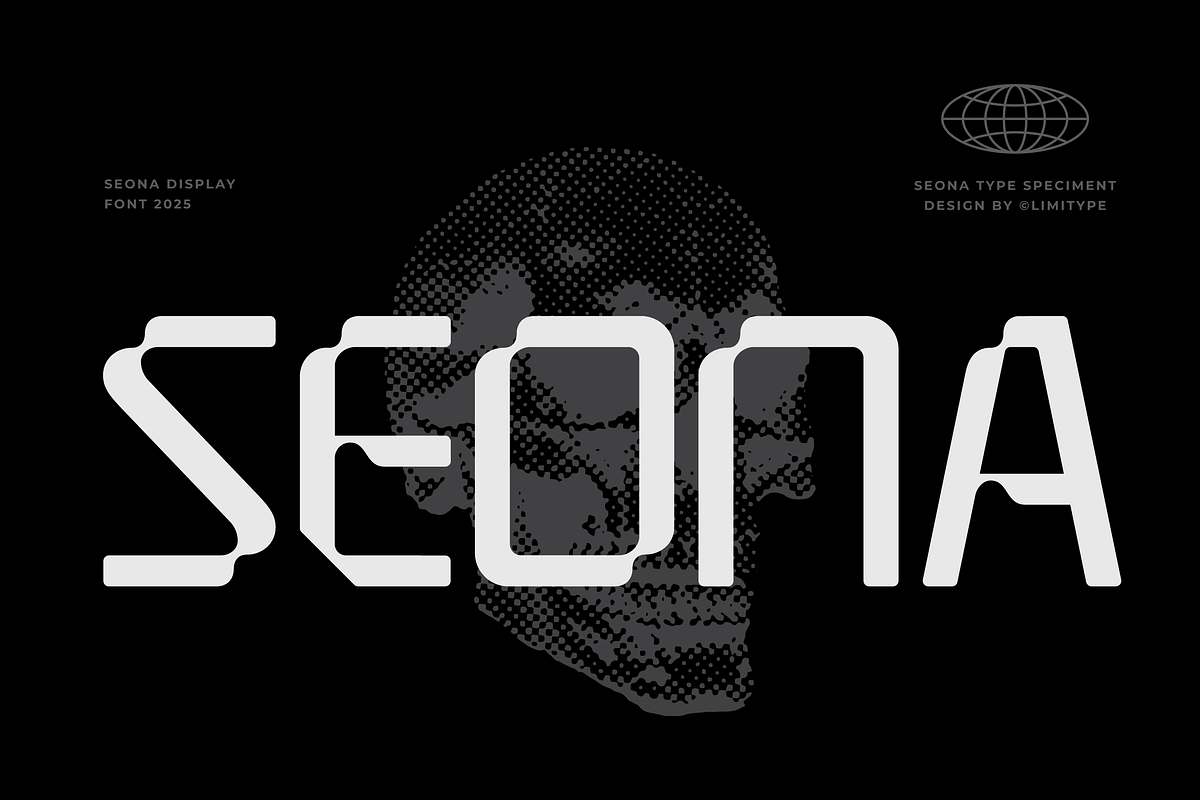Seona - Futuristic Font, a Sans Serif Font by limitype (Photo 1 of 10)