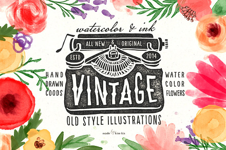 Vintage objects & watercolor