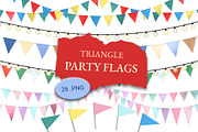 Triangle Party Flags – Clipart Pack, an Illustration by aniunova (Thumbnail 1 of 6)