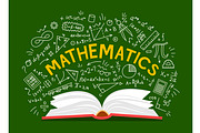 Mathematics textbook and formulas | Illustrations ~ Creative Market