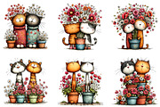 Spring Flower Pot Nursery Cat Clipar, an Illustration by CraftArtStudio (Thumbnail 4 of 6)