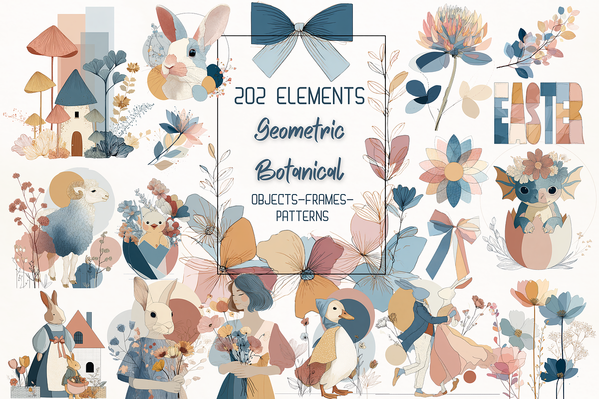 Geometric Botanical Spring Pack, a Decorative Illustration by GiraffeCreative (Photo 2 of 21)