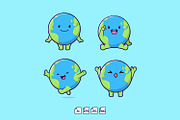 Cute Round Earth Cartoon Vector Icon, an Object Illustration by tkzgraphic (Thumbnail 1 of 3)