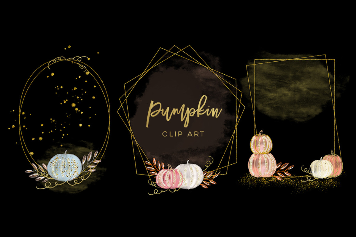 Pumpkin Gold watercolor clipart, an Illustration by Sunflower Day Love (Photo 4 of 4)