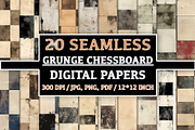 20 Seamless Grunge Chessboard Set, a Pattern Graphic by Nordic Design (Thumbnail 1 of 9)