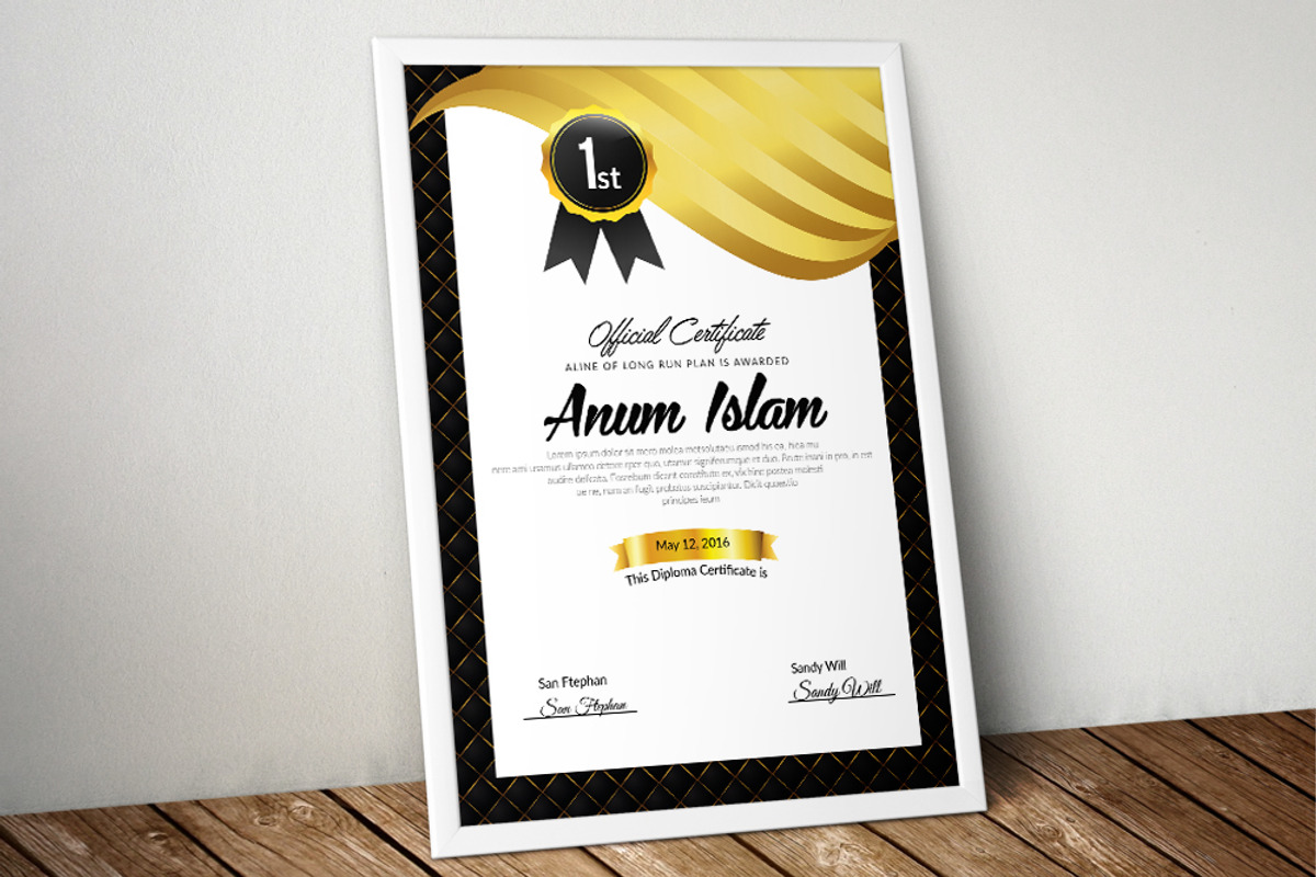 10 Minimal Certificates & Diplomas, a Stationery Template by Design Up (Photo 9 of 11)