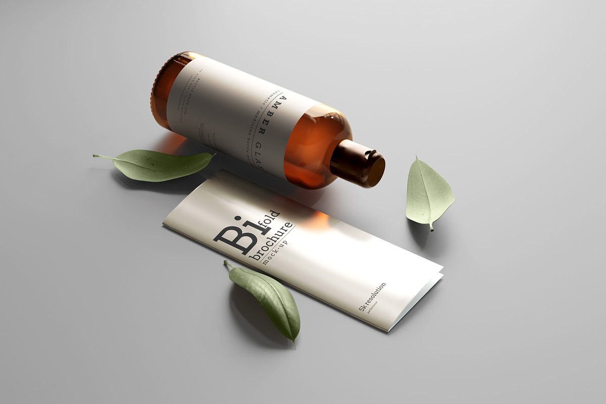 Amber Glass Bottle Mockups, a Cups & Container Mockup by pmvch (Photo 5 of 10)