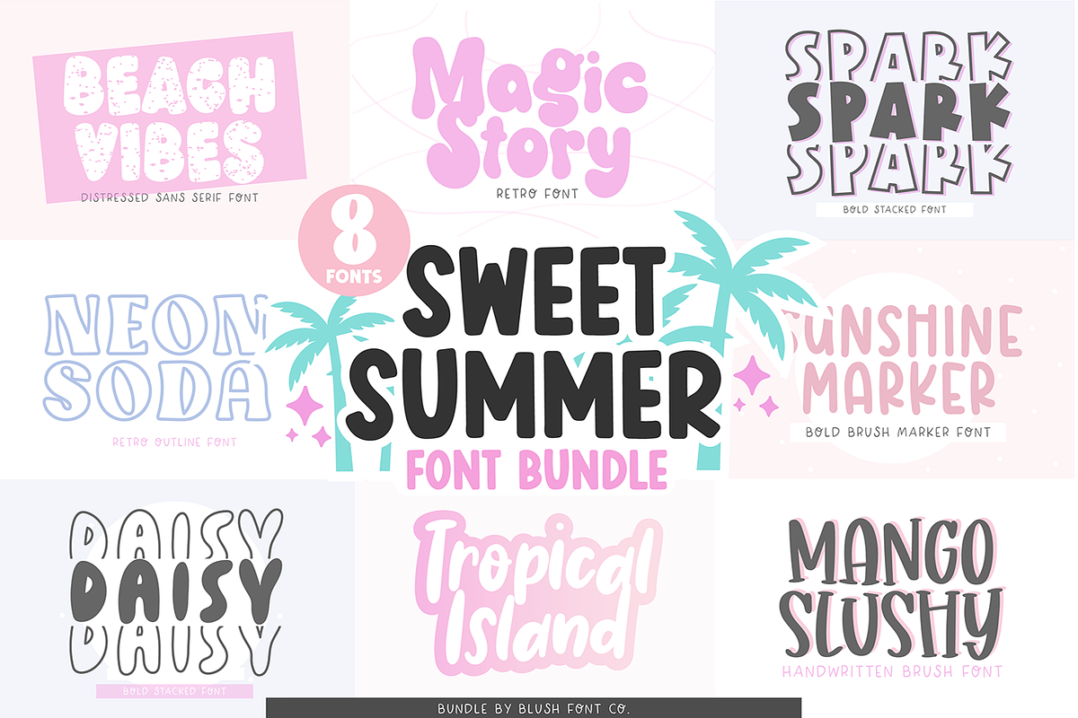 SWEET SUMMER FONT BUNDLE, a Font by Blush Font Co. (Photo 1 of 13)