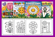 55 Simple Flower Coloring Book, a Decorative Illustration by Ink Gallery (Thumbnail 3 of 4)