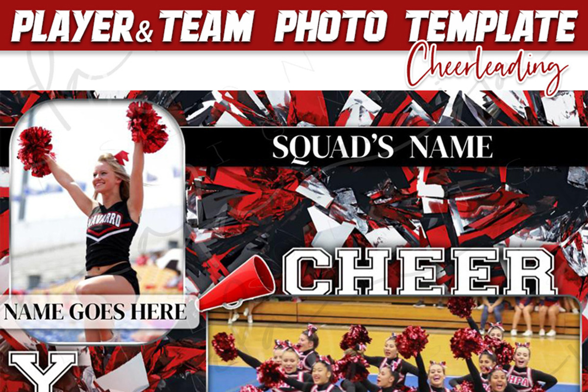 Cheer Red Memory Mate Template, a Poster Template by Brenda Avila Designs (Photo 1 of 3)